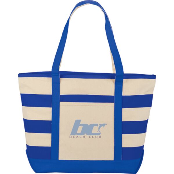 Zippered Stripe 10oz Cotton Canvas Tote Thumbnail